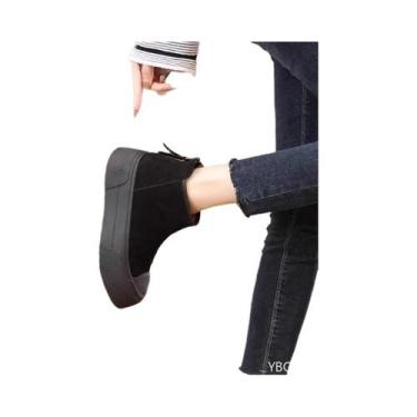 Imagem de Botas Curtas Femininas De Inverno Com Solado Grosso E Aumento De Altur