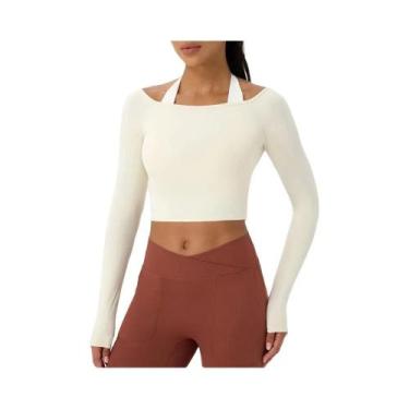 Imagem de Blusa Feminina Sexy De Manga Longa Com Ombros Descobertos, Secagem Ráp