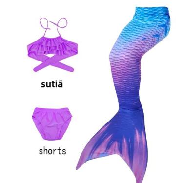 Imagem de Cauda De Sereia Roxa Para Crianças Para Natação, Respirável, Ajuste Pe