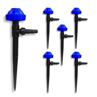 Imagem de Kit 6 Aspersor Vulcão Rosca 1/2 + Haste 30cm c/ Adaptador - Agrojet, P