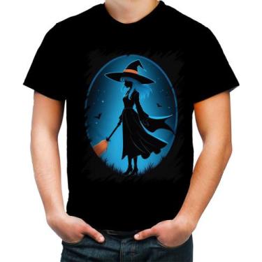 Imagem de Camiseta Colorida Bruxa Halloween Azul Festa 5 - Kasubeck Store, G