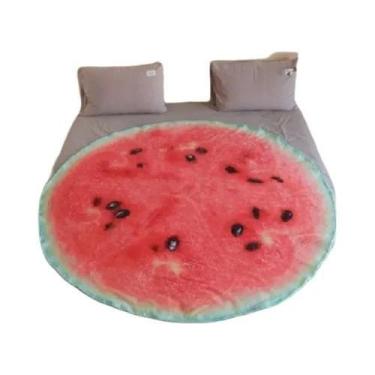 Imagem de Manta De Flanela Quente Com Estampa De Melancia E Repolho Para Ambient