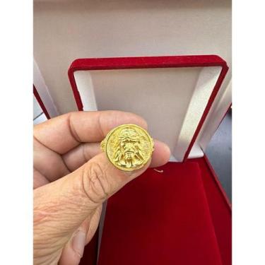 Imagem de Anel face Jesus regulável 100% moeda antiga - JAIMPORTS