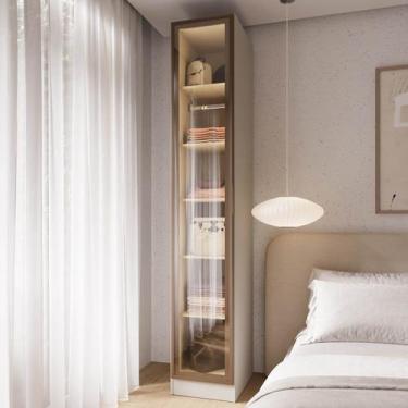 Imagem de Guarda Roupa Modulado 100% MDF 1 Porta Reflecta Orion CabeCasa Madeira