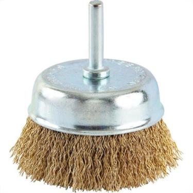 Imagem de Escova De Aco Copo Brasfort Aco Latonado Haste 75Mm - 7256 - BRASFORT 