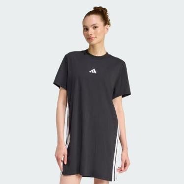 Imagem de Vestido Adidas 3S T Feminino Preto e Branco, GG