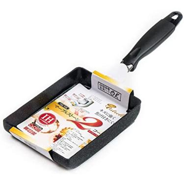 Imagem de Frigideira antiaderente para omelete, panela japonesa enrolada para omelete Tamagoyaki (preta)
