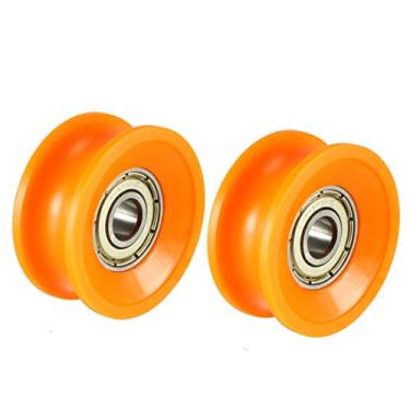 Imagem de 2 pcs Metal Deep V Groove Guia Rolamento Da Polia Roda de Bola de Rail 6x30x13mm Laranja