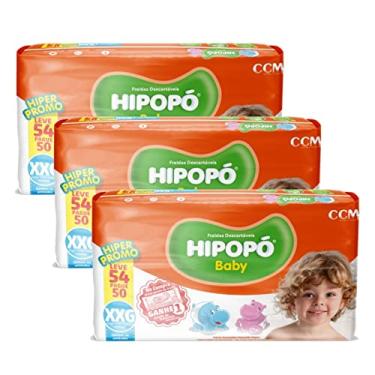 Imagem de Kit 3 Pacotes Fralda Descartável Infantil Hipopó Baby Hiper XXG