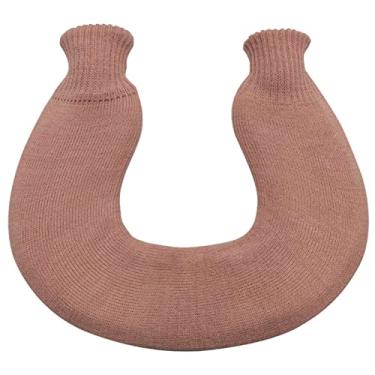 Imagem de Garrafa de água quente de PVC em forma de U Saco de água quente com capa macia para cólicas menstruais, alívio da dor no pescoço e ombro para compressas de calor, aquecedor de cama e aquecedores de pés, rosa 1.1000 ml