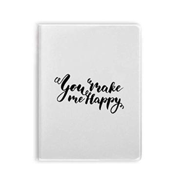 Imagem de Caderno estilo frase "You Make Me Happy Goma Diário" capa macia Diário