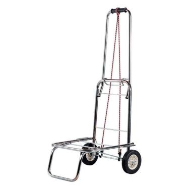 Imagem de Carrinho De Carga Aço Cromado Dobrável100Kg Rodas D Borracha