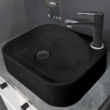 Imagem de Cuba para Banheiro em Mármore Sintético Libra Cozimax Preto