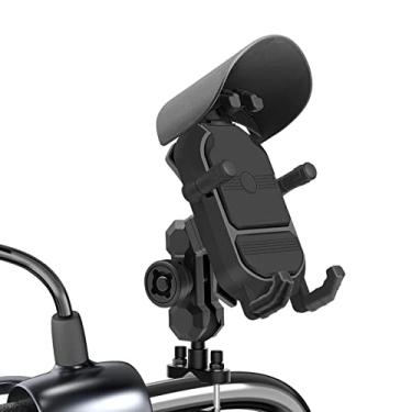 Imagem de Daconovo Suporte para montagem de telefone para motocicleta à prova d'água Suporte para celular para motocicleta antirroubo com rotação de 360° Suporte para guidão de motocicleta para telefone de 3,5