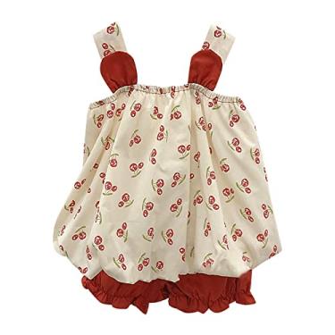 Qfajcp Crop Top Calças para Bebês Meninas Meninos Outono Algodão