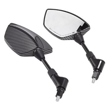 Imagem de Vomeko Par de espelho de motocicleta rotação de 360 graus de vidro convexo universal scooter ATV M8 parafuso rosqueado montagem de espelho de visão dupla (preto)