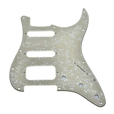Imagem de Dopro Suporte de captador Humbucking com 2 parafusos para guitarra Strat HSS com 11 furos, compatível com American Fender Stratocaster Aged Pearl