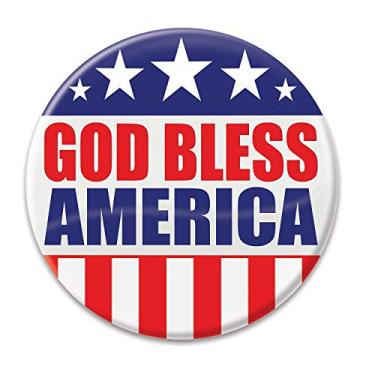Imagem de Beistle BT013 Patriotic"God Bless America" Cardstock Button, Multicolor
