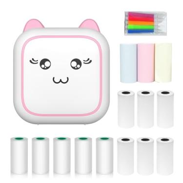 Imagem de Daconovo impressora térmica multifuncional portátil fabricante de adesivos foto instantânea suporte para impressão sem tinta Conexão BT para smartphone com 9 rolos de papel 57mm + 5 rolos de pape CZ
