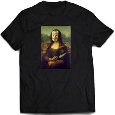 Imagem de Camiseta Mona Lisa jason Camisa meme terror arte filmes-Unissex