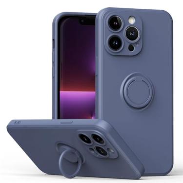 Imagem de Capa de anel magnético de silicone original para iPhone15 11 12 13 14 Pro XS Max XR XS X 6 6S 8 7 Plus Capa de dedo com suporte macio, cinza, para iPhone 11 Pro