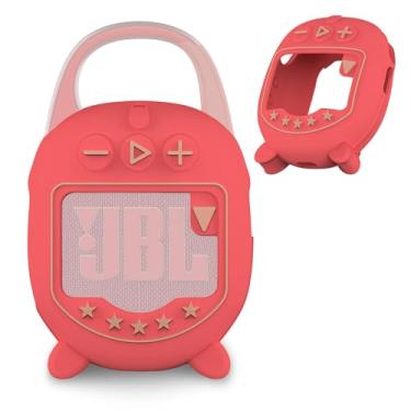 Imagem de JCHPINE Capa de silicone para alto-falante Bluetooth JBL Clip 5 ultra portátil, acessórios de proteção para alto-falante JBL Clip 5 Pro Sound Bluetooth Stand Up (apenas capa) (vermelho)