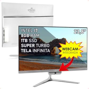 Imagem de Computador All In One Intel Core i7 23,8" Full HD 8GB SSD 1TB 4 Núcleos Super Turbo Hdmi Strong Tech