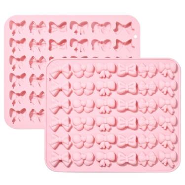 Imagem de KitBeads 2 peças moldes de bolo em forma de arco rosa mini borboleta moldes de silicone feitos à mão moldes de fondant para assar velas, sabonetes, decorações artesanais