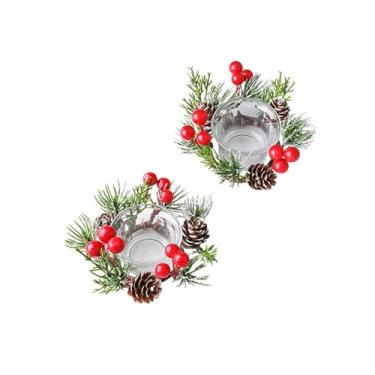 Imagem de Generic Anéis de Velas de Natal Guirlandas de Velas Práticas Resistente ao Desgaste Decorações Rústicas de Mesa de Natal para Pilares de Festa Vela