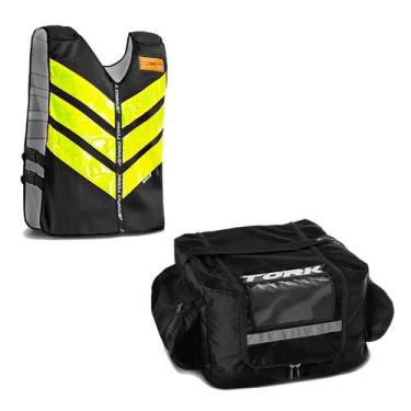 Imagem de Kit Motoboy Mochila Térmica 12 Marmitas + Colete Refletivo - PRO TORK,