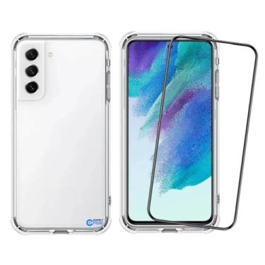 Imagem de Capa Capinha Case Anti Impacto Transparente Premium Silicone + Película de Vidro 3D para Samsung Galaxy S21 FE