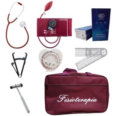 Imagem de Kit para fisioterapia esfigmo esteto  bic adipometro martelo