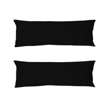 Imagem de Kit 2 Fronhas Travesseiro de Corpo Agarradinho 40cm x 1,30m Preta Arru