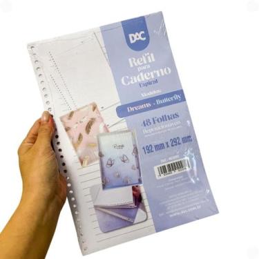 Imagem de Refil Pautado para Caderno Espiral Folhas Reposicionáveis DAC