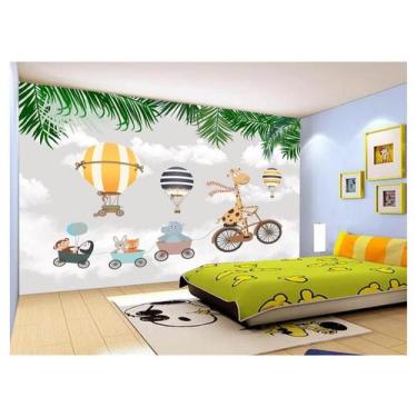 Imagem de Papel De Parede 3D Infantil Nuvens Girafa Babê 3,5M Azs374 - Você Deco