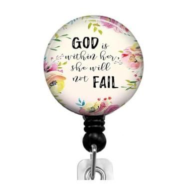 Imagem de GFFGGFGH God is Retrátil Porta-crachá para cartão de identificação com clipe jacaré, carretel decorativo de crachá de enfermeira com clipe em porta-cartões, pequeno, preto, GFFGGFGH-2024