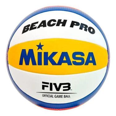 Imagem de Bola Oficial Vôlei de Praia Mikasa BV550 Pro Padrão FIVB, Branco