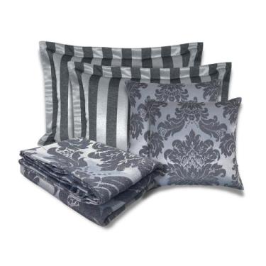 Imagem de Jogo de peseira xale para cama com 2 capas de almofada e 2 porta trave