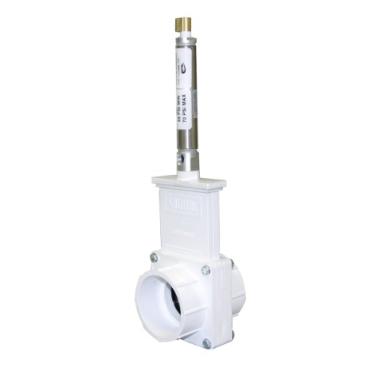 Imagem de Valterra Válvula de portão pneumática de PVC 6201P, preta, deslizante de 5 cm, cilindro de ar de metal