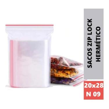 Imagem de 100 Saco Saquinho Ziplock Hermético N9 20x28 Abre/fecha - SACO PLASTIC