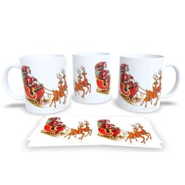 Imagem de Canecas de Porcelana Personalizadas Papai Noel - Estampa Sublimada, Mo