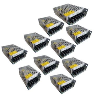 Imagem de Kit 10 Mini Fonte Chaveada Colmeia 12V 5A 60W Cftv Fita Led - Importad