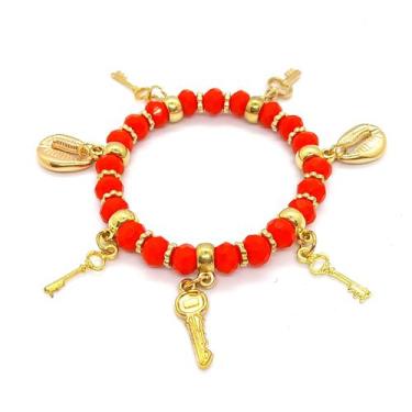 Imagem de Pulseira Bará Orixás Umbanda Candomblé Vermelha Ajustável - Mandala