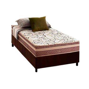 Imagem de Conjunto Box Solteiro: Colchão Molas Herval Bonnel Assis + Base CRC Suede Brown (88x188)