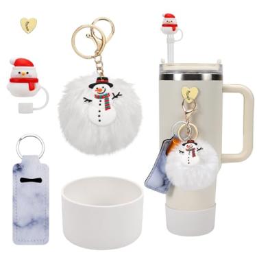 Imagem de Conjunto de acessórios de copo Stanley de Halloween - Capa de palha de silicone de Halloween, bota Stanley de silicone, suporte de batom, pingentes de Halloween para Stanley Cup 1,134 g e copo de 850