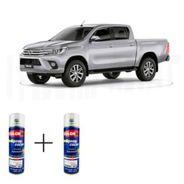 Imagem de Spray automotivo prata nevoa - 1d6 toyota + verniz spray 300ml - Sherw