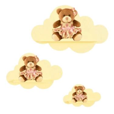 Imagem de Trio De Nichos Modelo Nuvem Em Mdf Quarto De Bebê - LuckBabyEnxovais, 