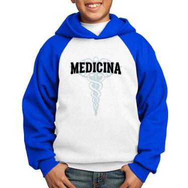Imagem de Moletom Infantil Medicina - Foca na Moda, Branco, Azul, 14