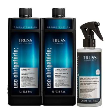 Imagem de Kit TRUSS Uso Obrigatório Shampoo 1L + Condicionador 1L + Reconstrutor