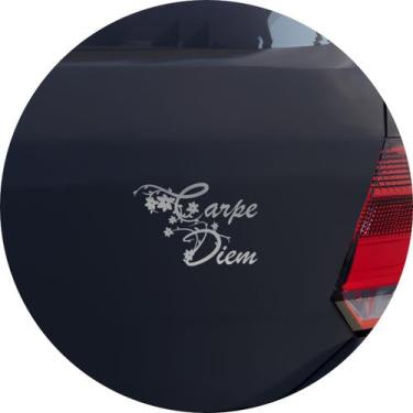Imagem de Adesivo de Carro Carpe Diem - Aproveite o dia - Cor Prata - Melhor Ade